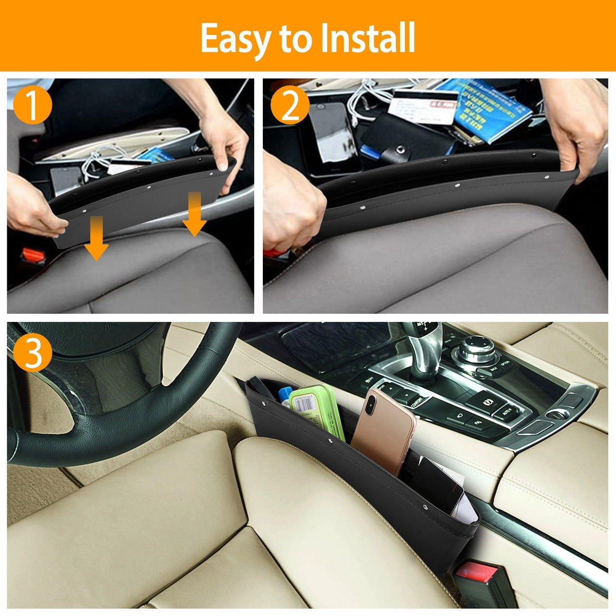 2-Pack Deluxe Seat-Wedge Organizer