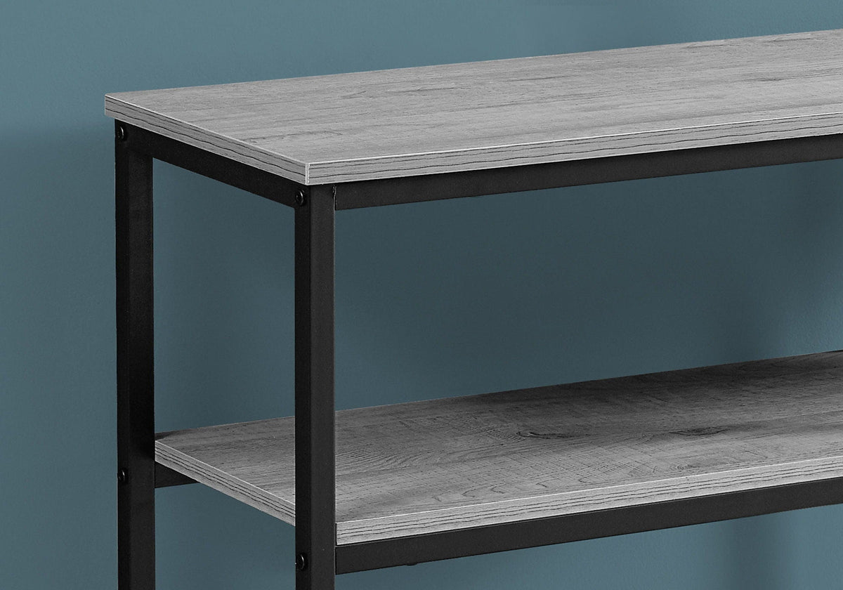 Gray Accent Console Table with Wood & Metal Frame - Contemporary Entryway