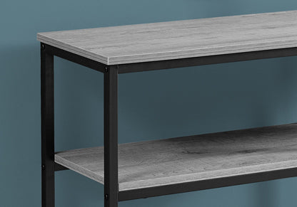 Gray Accent Console Table with Wood & Metal Frame - Contemporary Entryway