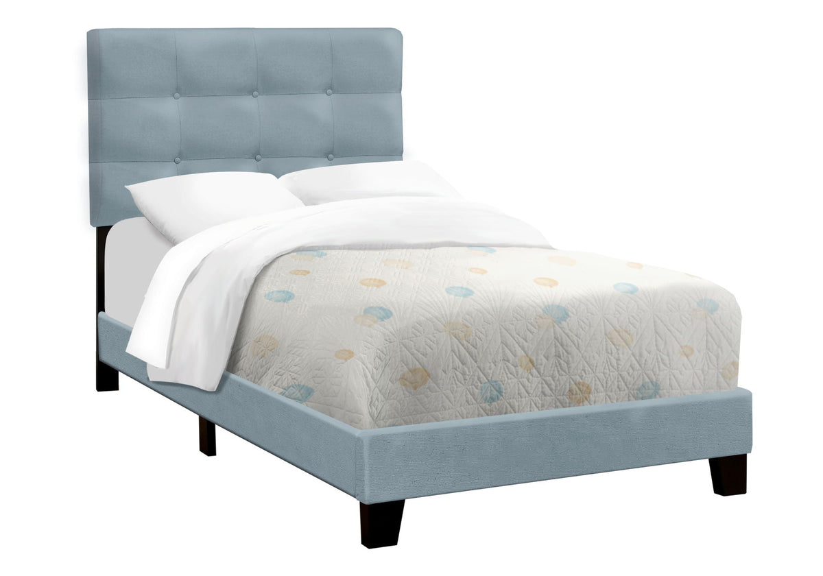 Transitional Upholstered Bed Frame with Tufted Fabric - Multiple Colors