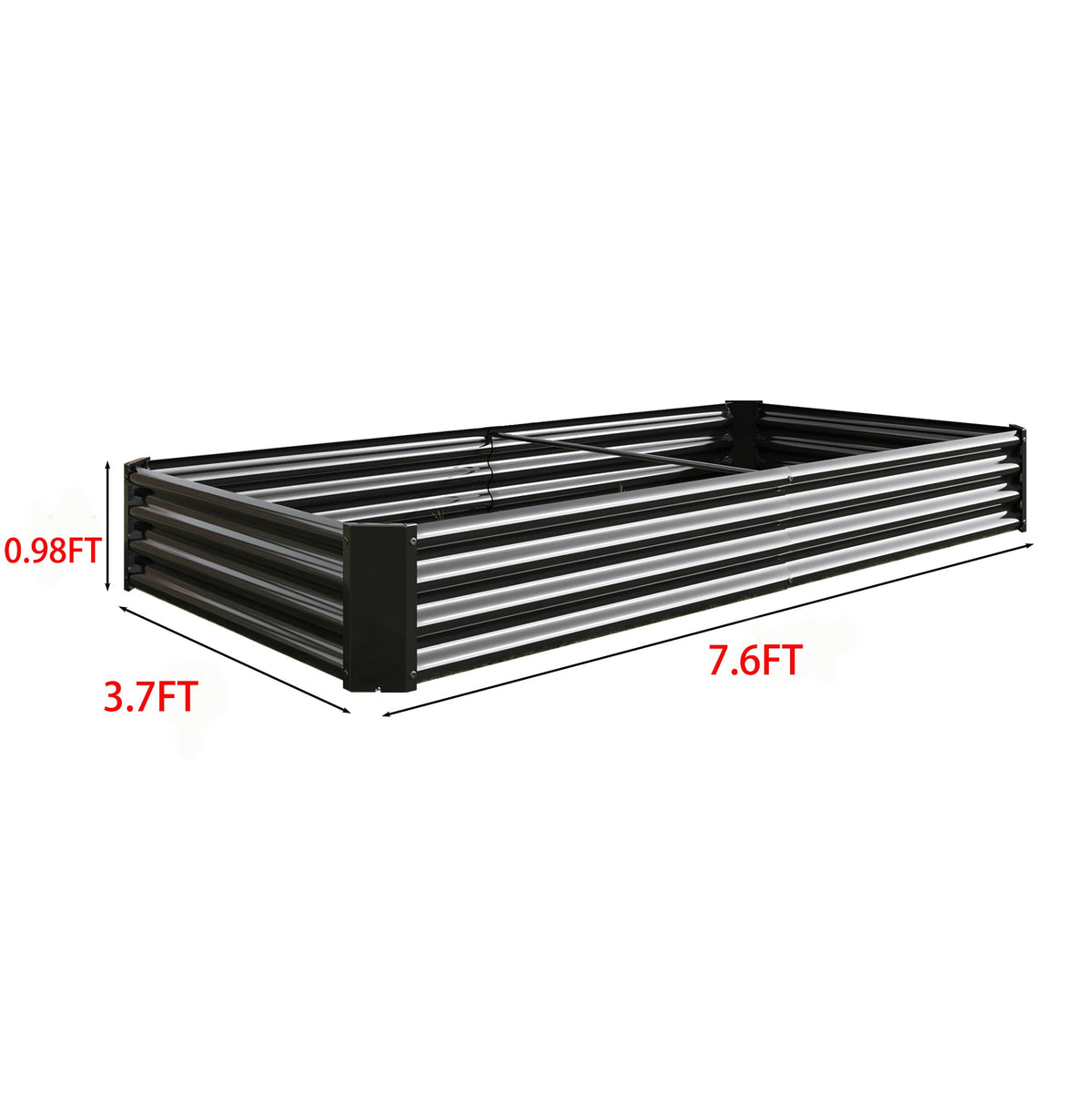 Raised Garden Bed Kit with Anti-Rust Coating - Black