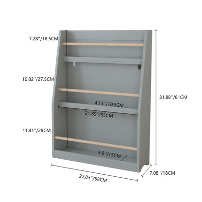 3 Tier Book Shelf with Compact Storage - Multiple Colors