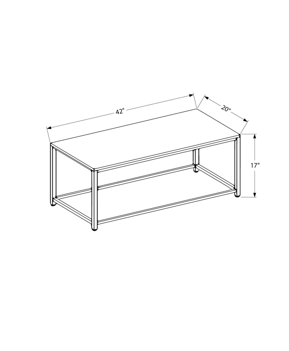 Rectangular Coffee Table with Terracotta Top - Light Brown or Dark Gray