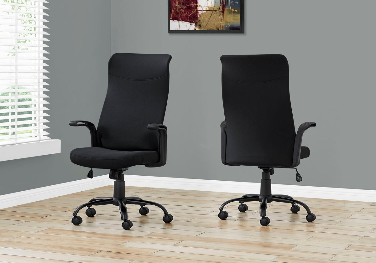 Adjustable Height Office Chair with Swivel and Armrests - Black or Gray