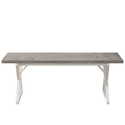 Rectangular Dining Table With X Trestle Metal Legs
