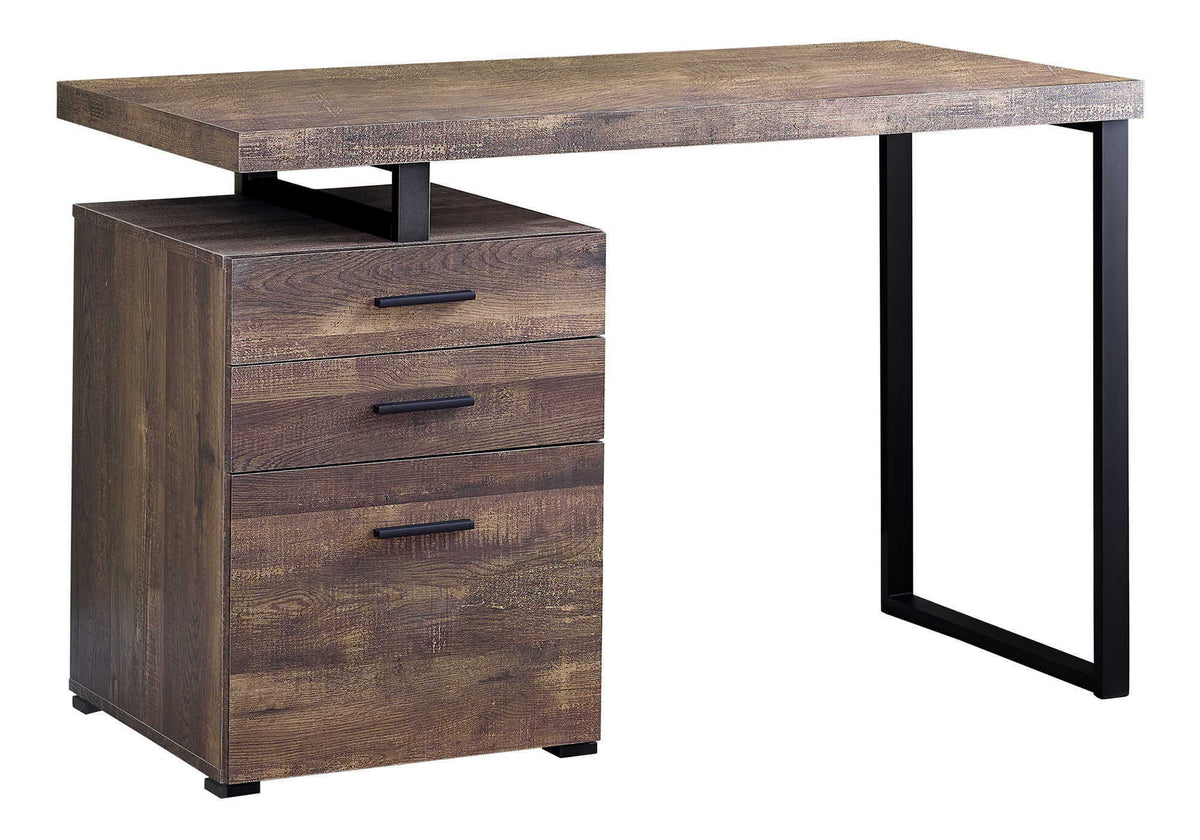 Reversible Computer Desk with Storage Drawers - Multiple Colors