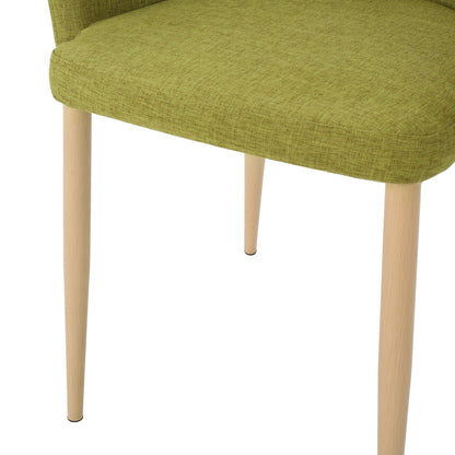 Elegant Dining Chair with Contoured Support - Orange, Dark Gray, Green