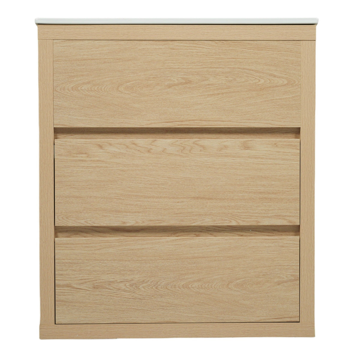 Double Sinks Bathroom Vanity Set with Ceramic Basins - Wood
