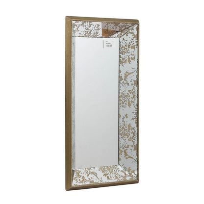 Antique Rectangle Mirror with Floral Accents - Pearl Silver