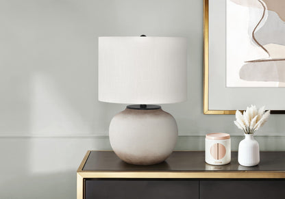 Modern Ceramic Table Lamp with 3-Way Rotary Switch - Cream