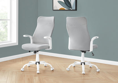 Adjustable Height Office Chair with Swivel and Armrests - Black or Gray