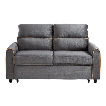 Pull Out Sofa Bed with Adjustable Backrest and USB Ports - Dark Gray, Black or Blue