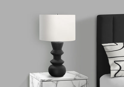Contemporary Ceramic Table Lamp with Fabric Shade - Black or Beige