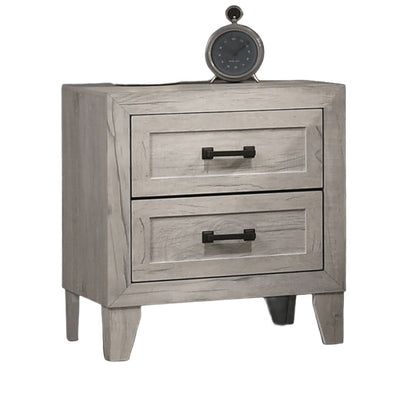 White Wash Bedside Table Nightstand with Melamine Top - White Wash