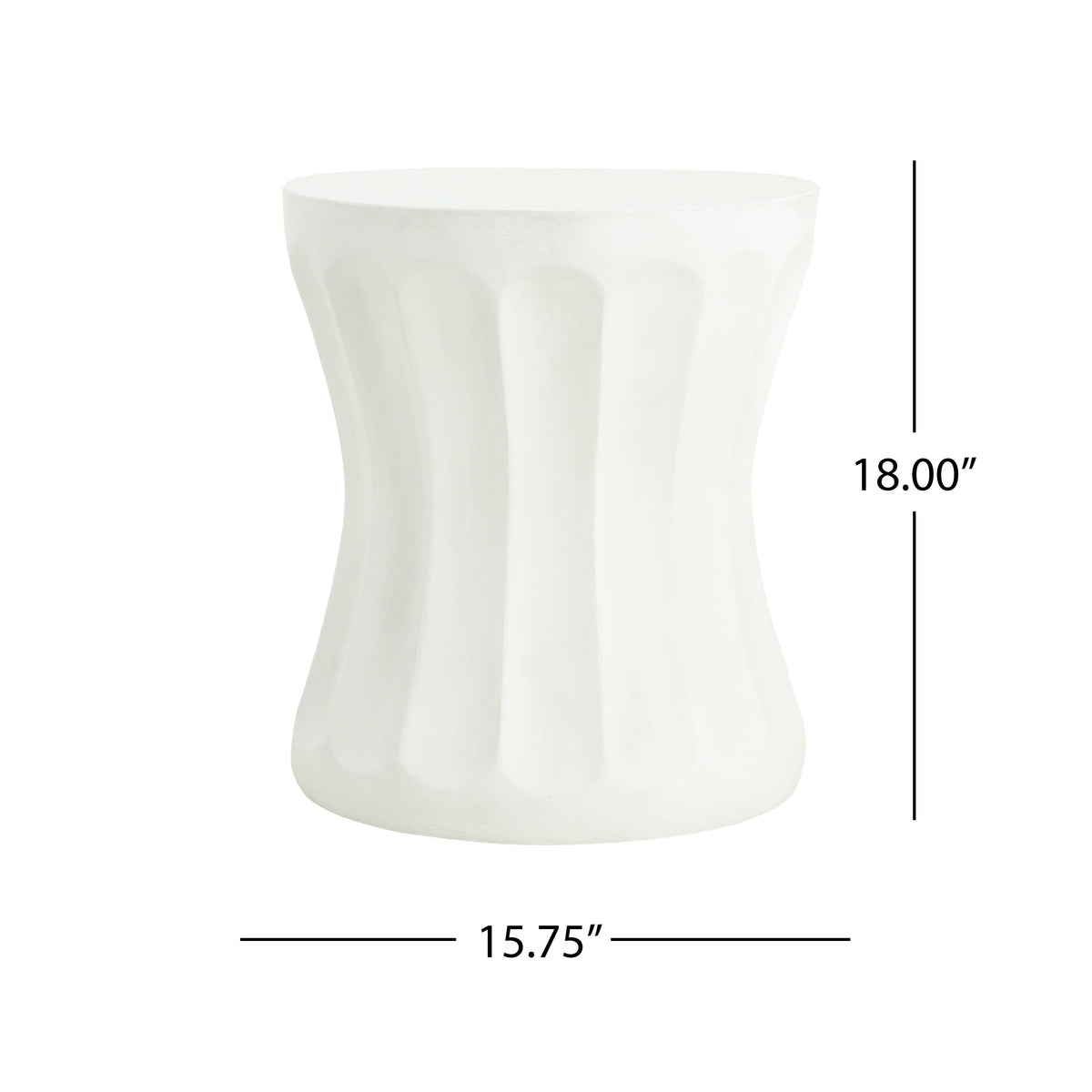 Antique White Concrete Outdoor Side Table with Weather-Resistant Durability
