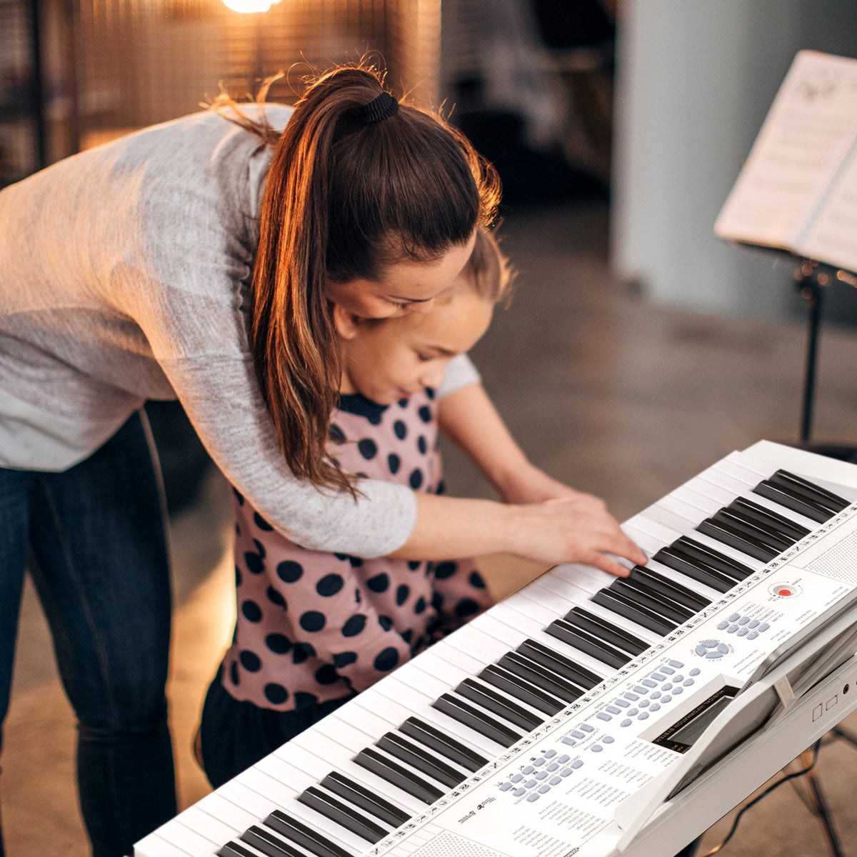 61-Key Electric Piano Keyboard for Beginner-White