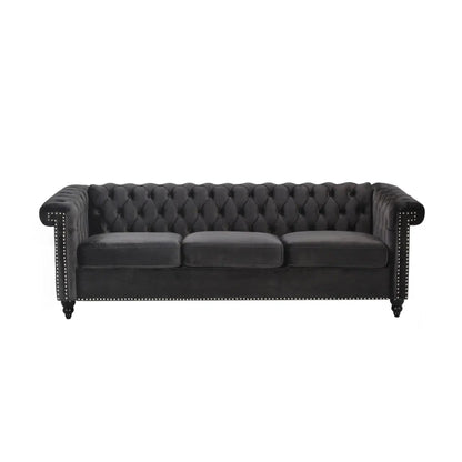 Chesterfield Style 3 Seater Sofa with Deep Button Tufting - Multiple Colors