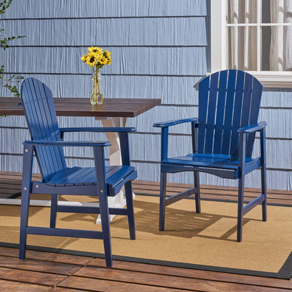 Weather Resistant Acacia Wood Adirondack Dining Chairs Set of 2 - Multiple Colors