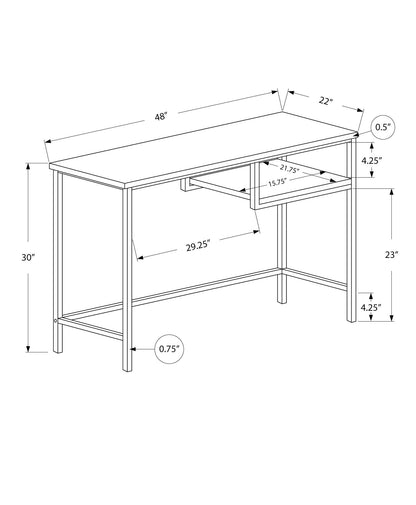Compact Modern Computer Desk with Open Storage - Multiple Colors