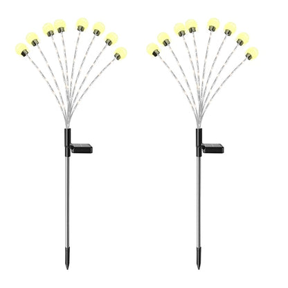 2-Pack Solar Firefly Pathway Stake Lights – IP65 Waterproof Outdoor Decor