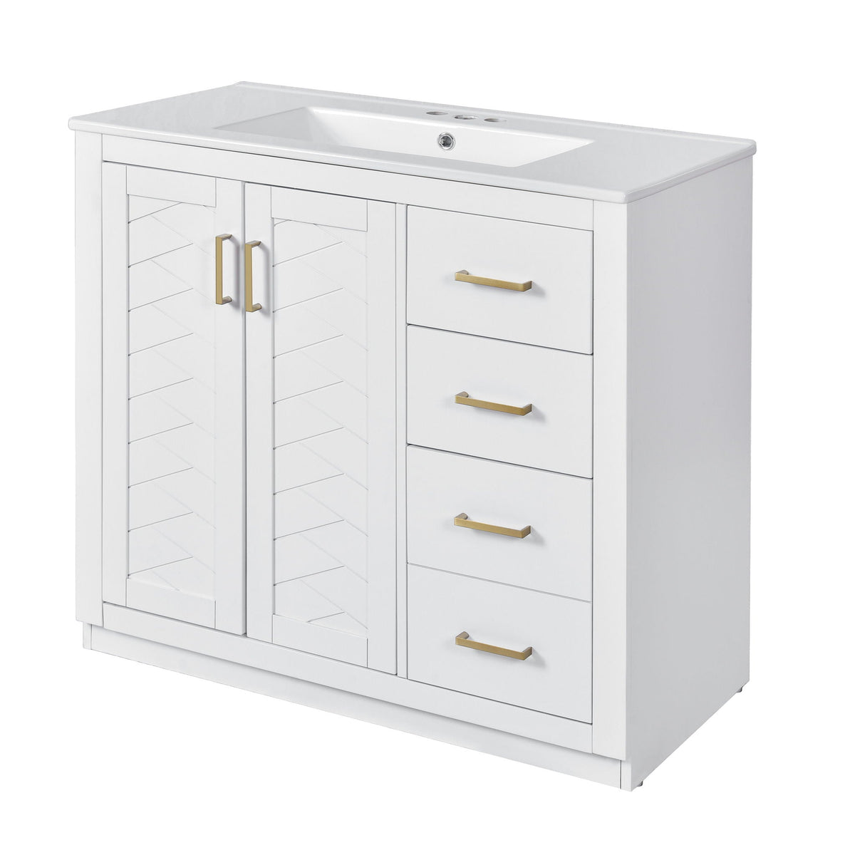 Bathroom Vanity With Sink Combo, Storage Cabinet, Freestanding Set