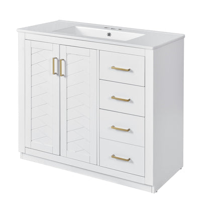 Bathroom Vanity With Sink Combo, Storage Cabinet, Freestanding Set