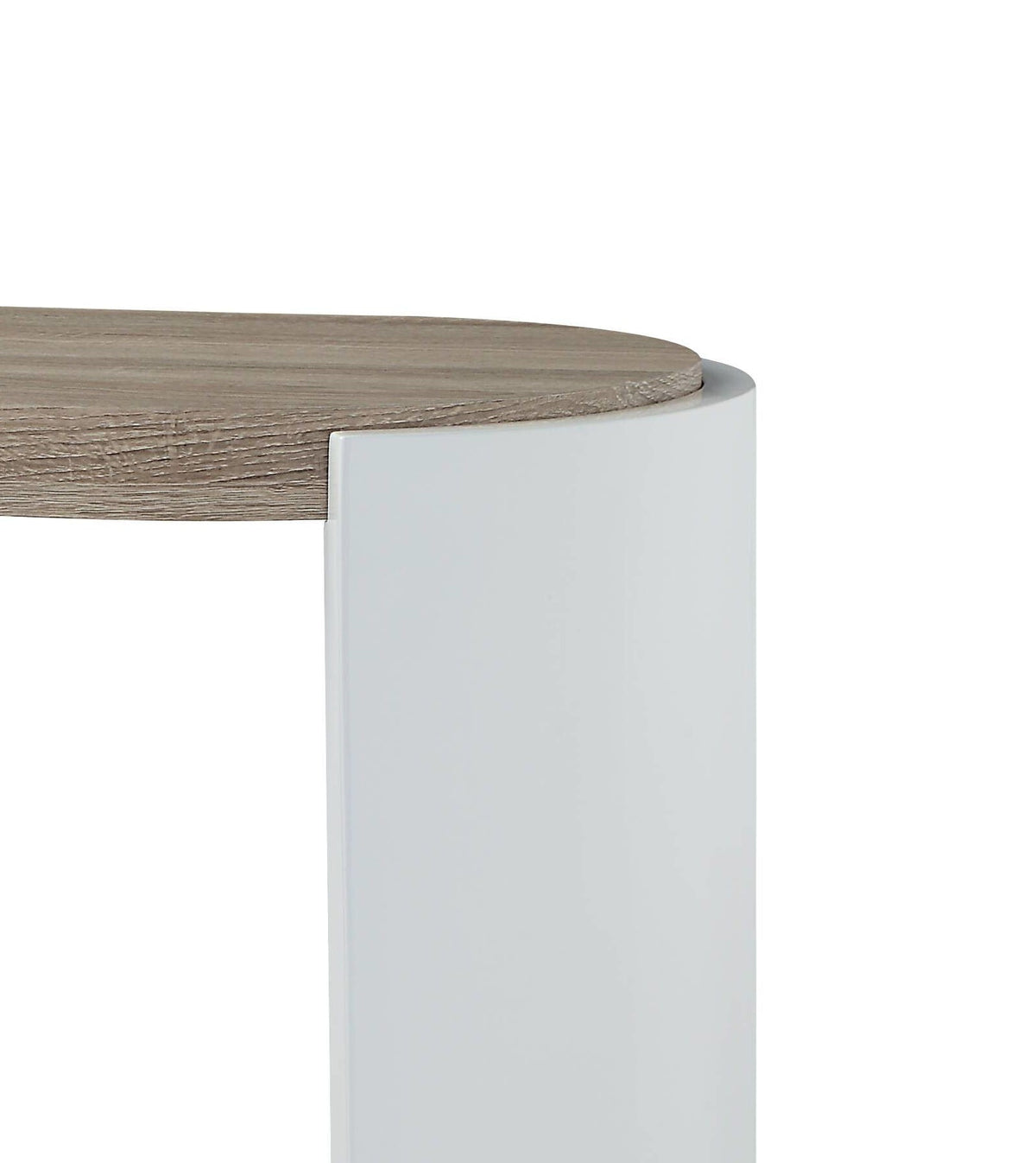 Zoma High Gloss Sofa Table with Storage Shelf - Oak / White