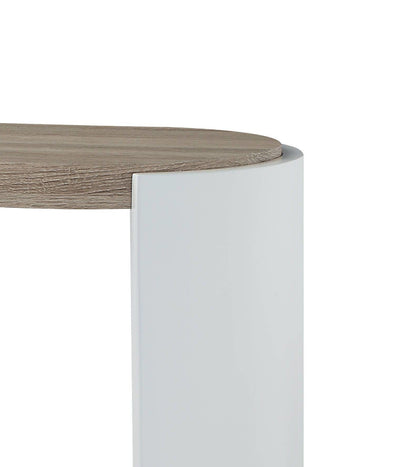 Zoma High Gloss Sofa Table with Storage Shelf - Oak / White