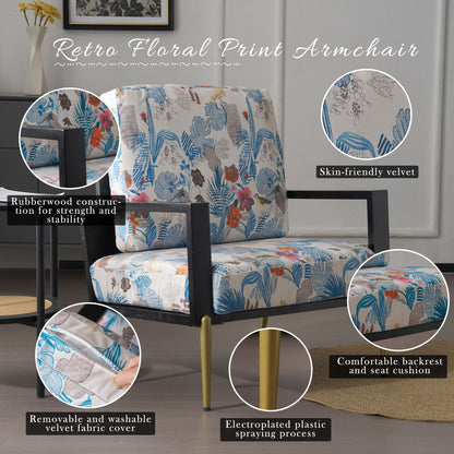 Modern Armchair With Solid Wood Frame and Adjustable Backrest - White or Light Blue