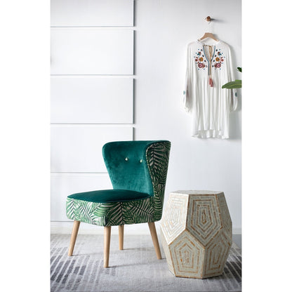 Hexagonal Capiz End Table with Contemporary Design - Cream Yellow