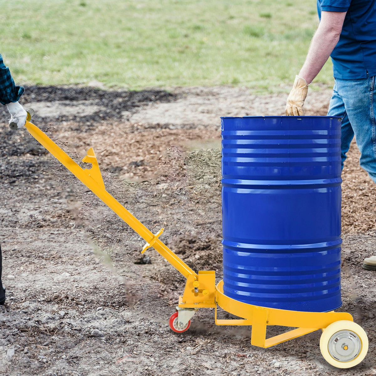 Steel Drum Dolly with Wheels - 55 Gallon Capacity