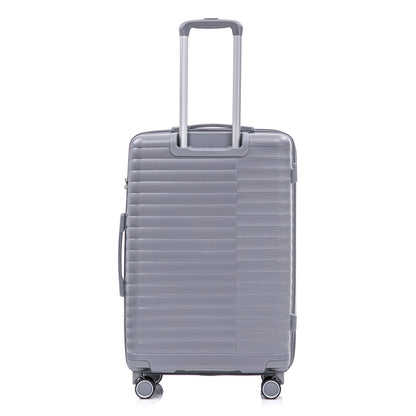 4-Piece Polypropylene Luggage Set with Spinner Wheels and Cosmetic Case - Light Gray