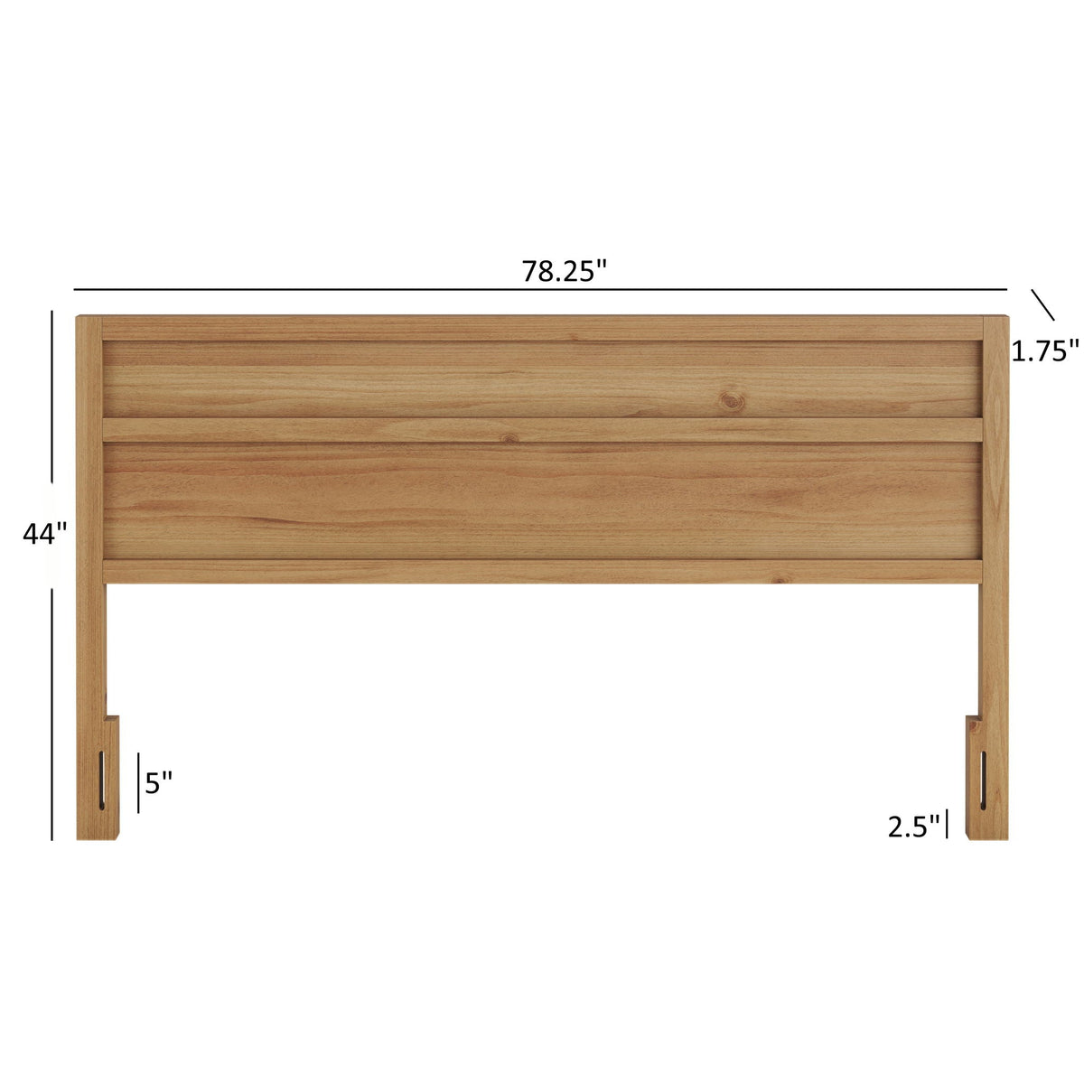 Light Brown Panel Headboard with Horizontal Slats - Maddox