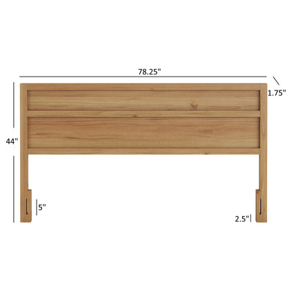 Light Brown Panel Headboard with Horizontal Slats - Maddox