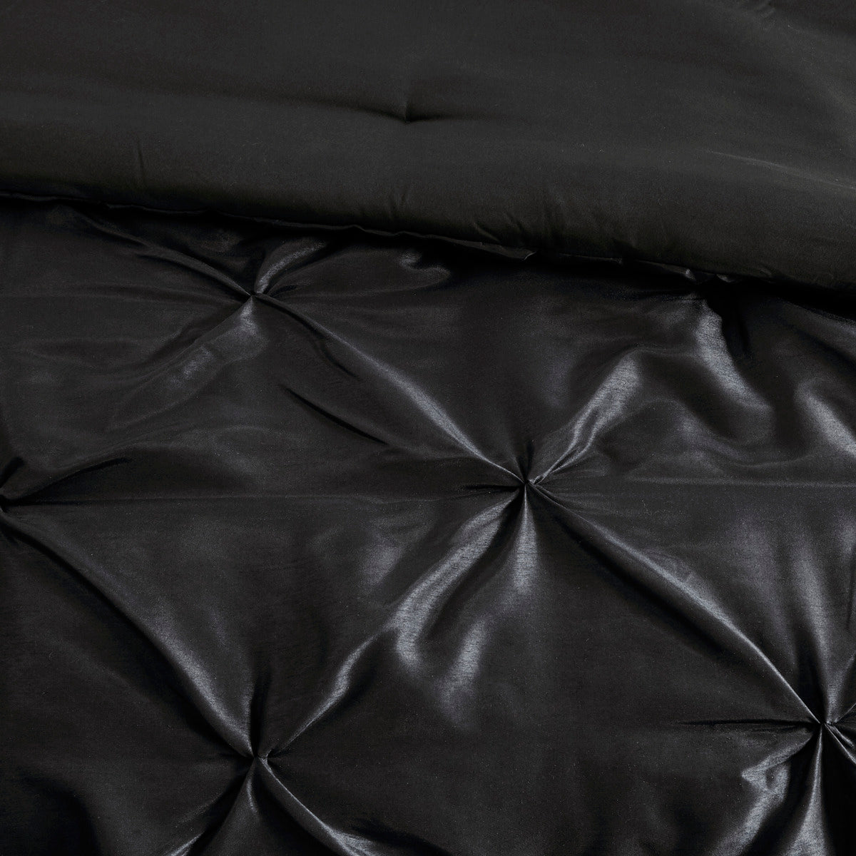 Black 7 Piece Tufted Comforter Set with Embroidered Details - King