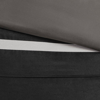 7 Piece Faux Suede Comforter Set - Black - King