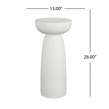 Magnesium Oxide Plant Stand with Durable Ceramic Construction - White