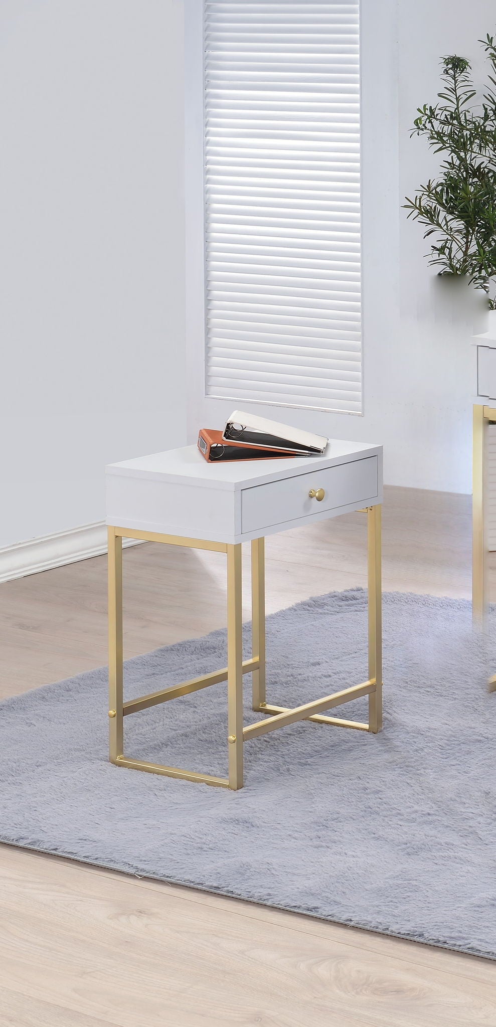 Coleen Elegant Design Accent Table with Drawer - Black, Pink or White