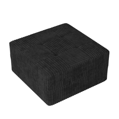 Modern Minimalist Ottoman Sofa Sleeper with Fabric Upholstery - Dark Gray or Black
