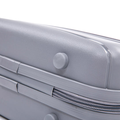 4-Piece Polypropylene Luggage Set with Spinner Wheels and Cosmetic Case - Light Gray