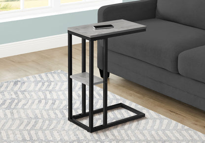 C-Shaped Marble Look Accent Table with Metal Frame - Multiple Colors
