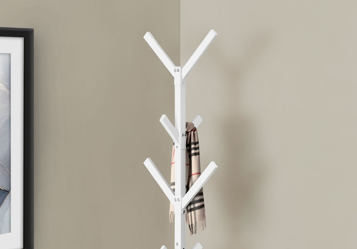 Freestanding Coat Rack with 8 Hooks - Black, Gray, or White