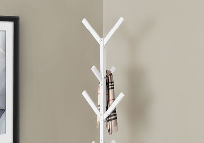 Freestanding Coat Rack with 8 Hooks - Black, Gray, or White