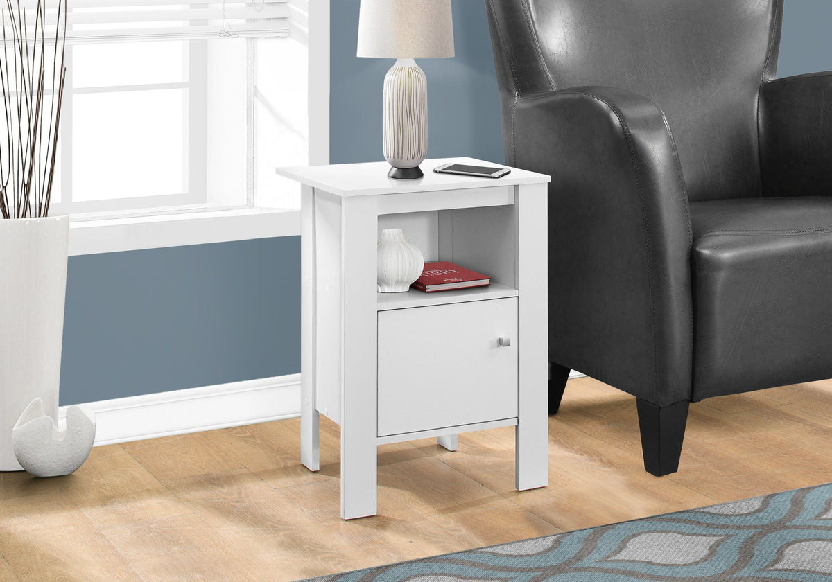 Wood Accent Nightstand with Storage - Transitional Style
