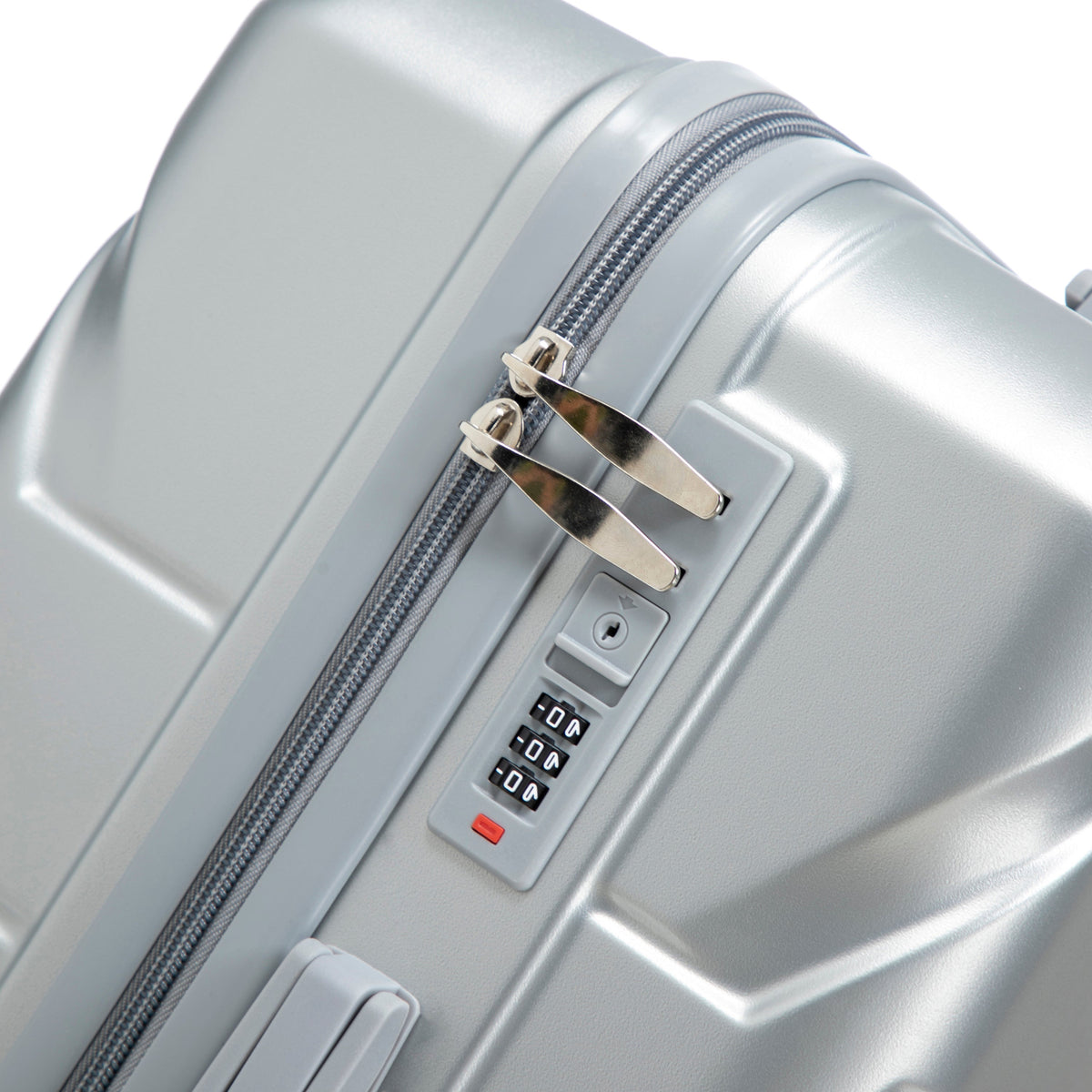 3-Piece ABS Spinner Wheel Luggage Set with Combination Lock - Silver