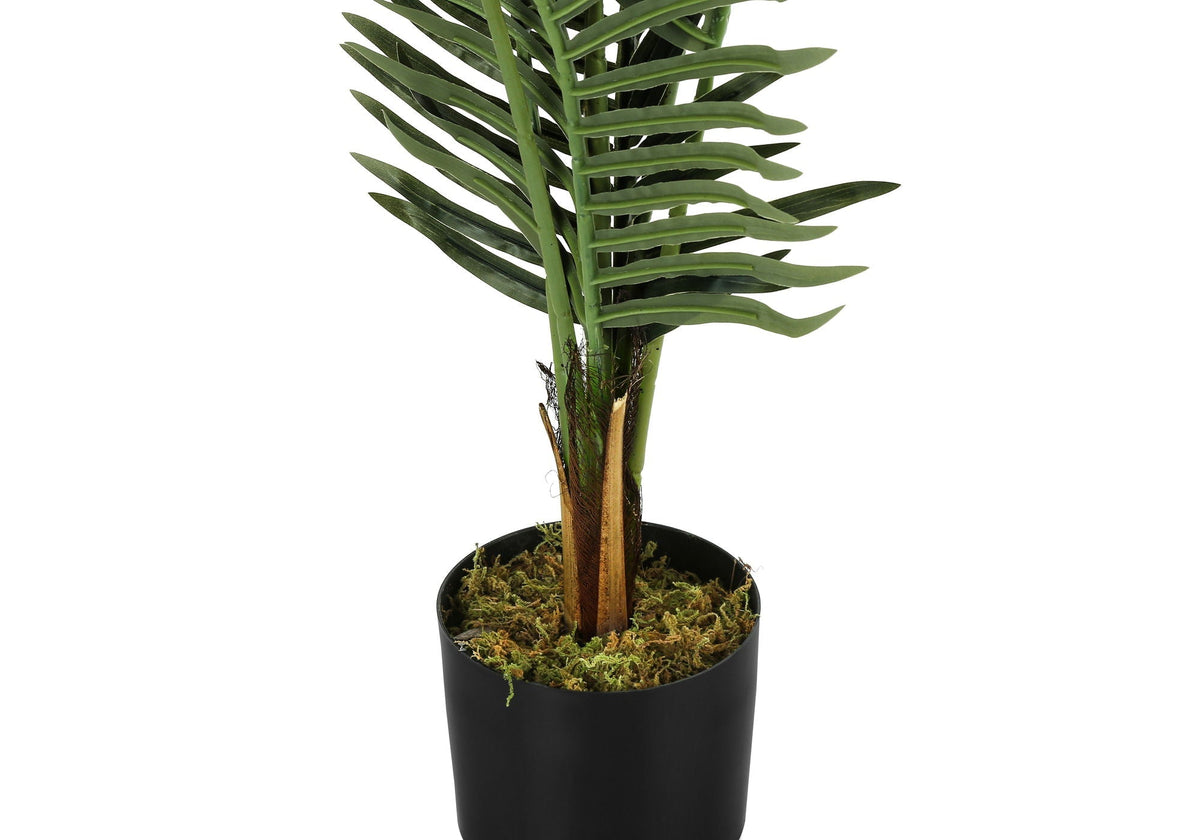 47" Tall Artificial Palm Tree with Real-Touch Leaves - Black Pot