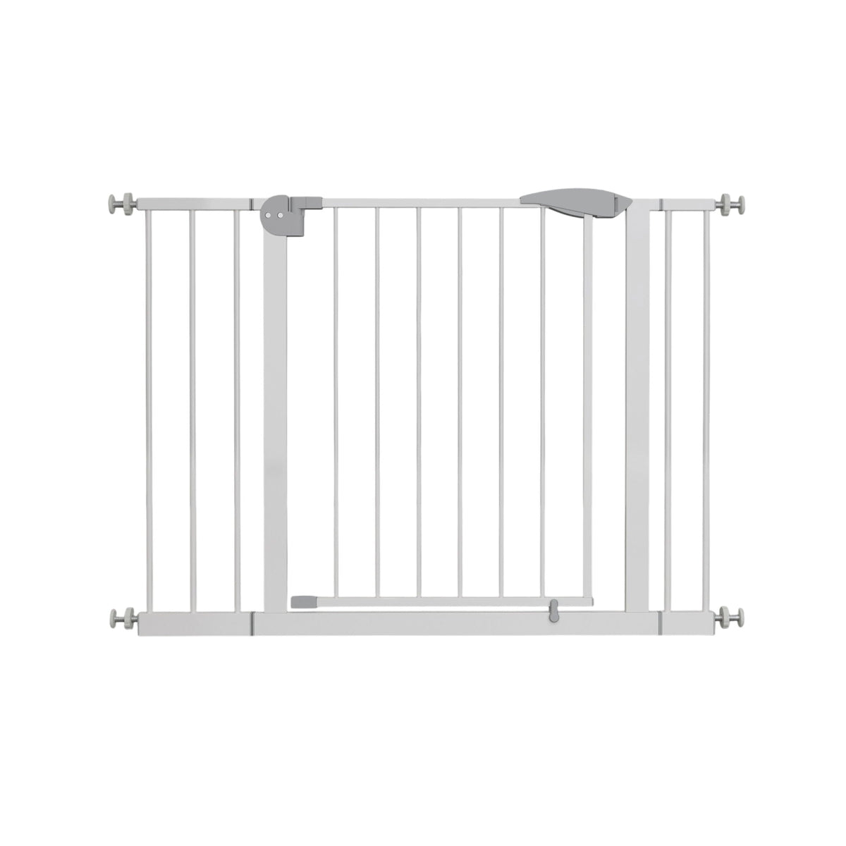 Pressure Mounted Baby Gate for Stairs with Double-Lock Safety - White