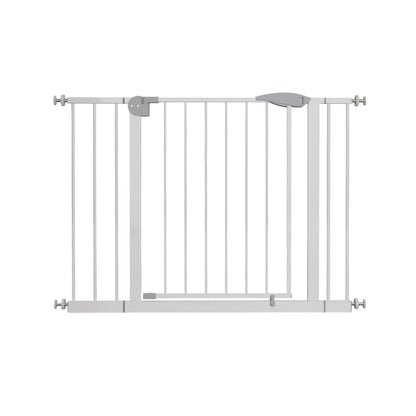 Pressure Mounted Baby Gate for Stairs with Double-Lock Safety - White