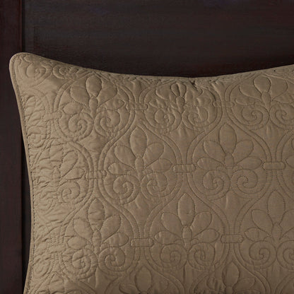 Reversible Quilt Set with Antimicrobial Treatment - Mocha