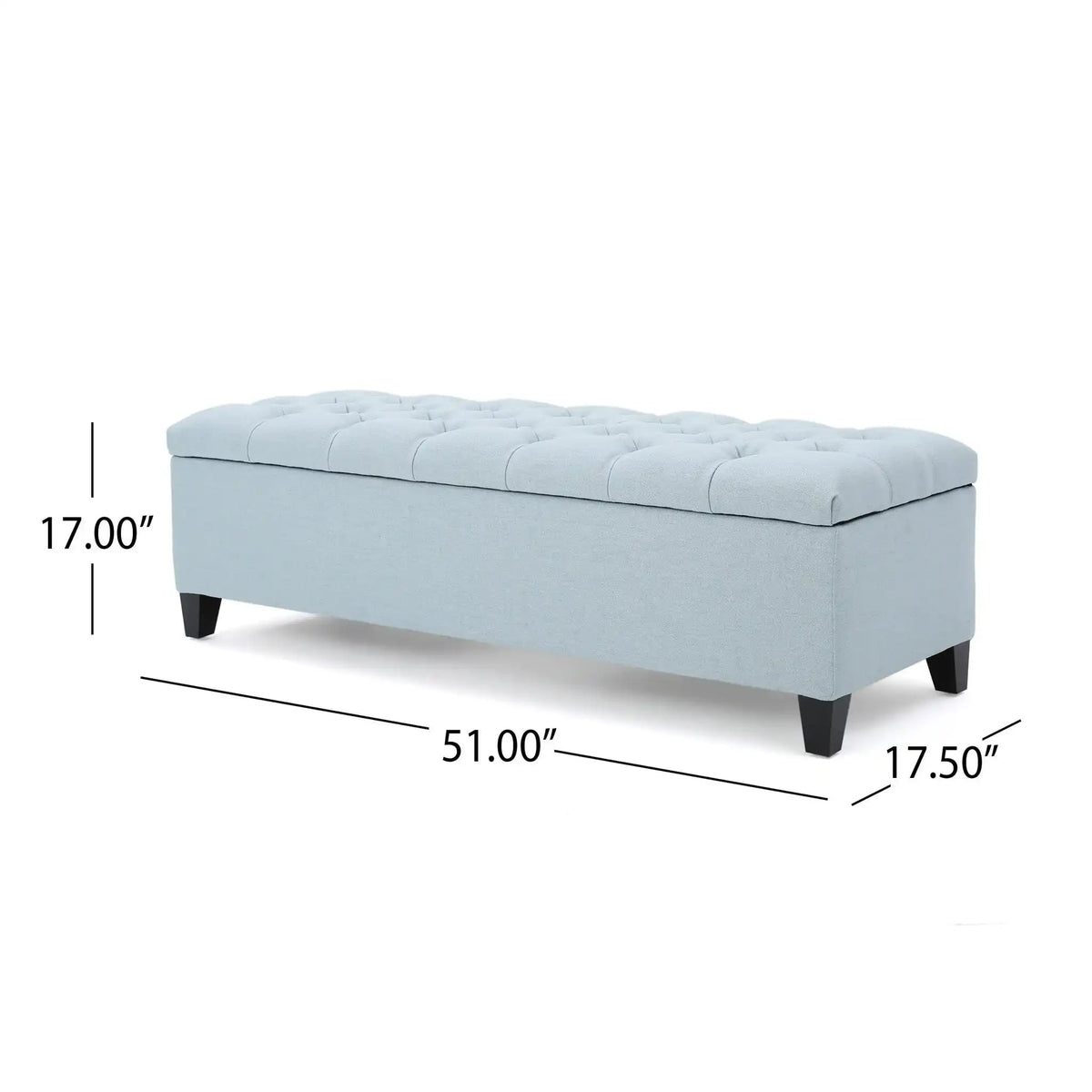 Glouster Contemporary Storage Ottoman with Button Tufted Design - Fabric